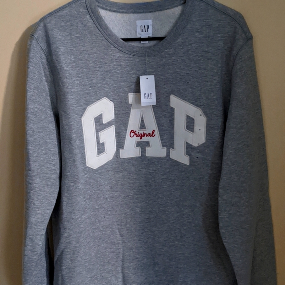 Gap original crew neck sweatshirt, sz medium, gray, brand new with tags
